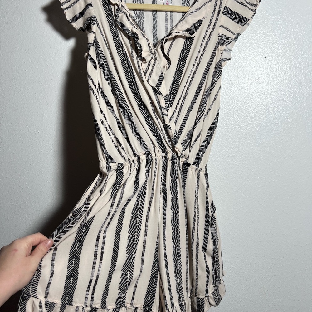 Striped Ruffle Romper with pockets!